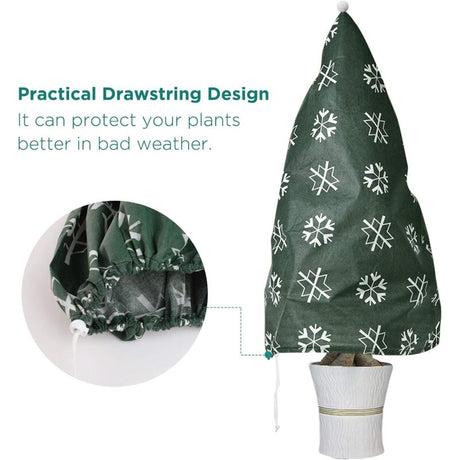 2 Piece Plant Winter Protection Bag Winter Protection For Potted Plants, Beige, Solid, 110X80 Cm