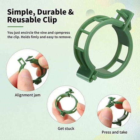 100 pcs Plant Support Clips Tomato Clips Ties Twine Vine Trellis Cages Climbing Plants Vegetables 2.5Cm