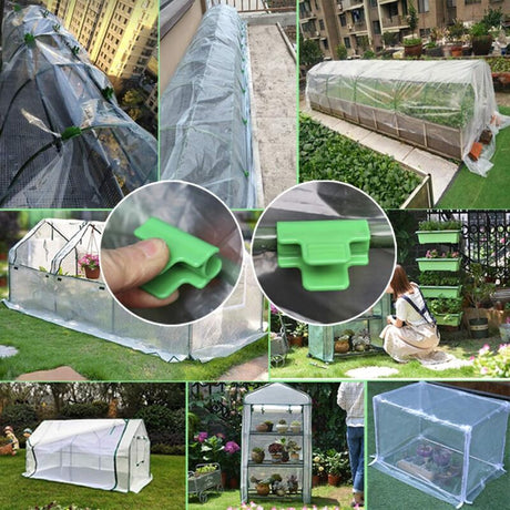 48 pcs Garden Hose Clips, Garden Shed Film Accessories, 16Mm Outer Diameter, Plant Stakes, Greenhouse Plastic Clips,
