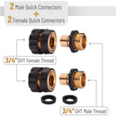 Garden Hose Quick Connectors, 3/4 Inch, 2 Sets (2 Female + 2 Male) Quick Connect Water Hose Connectors, Hose Fittings,