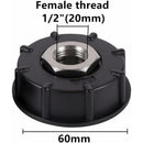 Ibc S60X6 Water Tank Adapter Coarse Thread With Hose Connector Stainless Steel Valve Spout Fittings (1/2" Internal