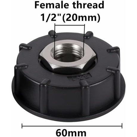 Ibc S60X6 Water Tank Adapter Coarse Thread With Hose Connector Stainless Steel Valve Spout Fittings (1/2