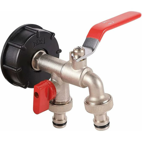 Ibc S60X6 Water Tank Adapter Coarse Thread With Hose Connector Stainless Steel Valve Spout Fittings (1/2