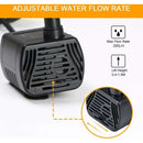 Submersible Water Pump, Aquarium Pump Adjustable 200L/H 3W Ultra-Quiet Catit Usb Pump For Pond Fish Tank Fountain Fish