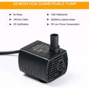 Submersible Water Pump, Aquarium Pump Adjustable 200L/H 3W Ultra-Quiet Catit Usb Pump For Pond Fish Tank Fountain Fish