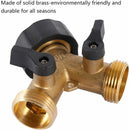 Double Washing Machine Tap, 2 Way Y Garden Hose Tap Connector Splitter For 3/4" Supply Hoses, Heavy Duty Brass Double