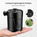 Electric Air Pump, 5000Mah Rechargeable Battery, Inflatable Mattress Inflator With 3 Air Nozzles, Fast Inflator For