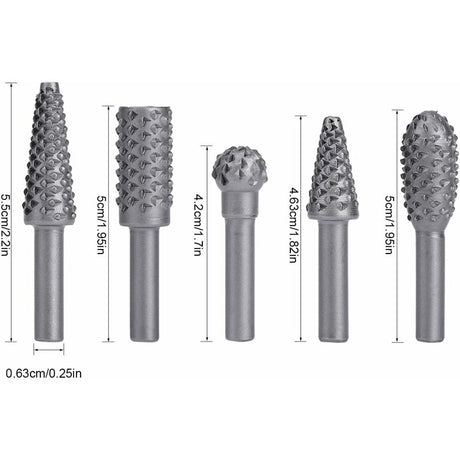 ROtary Burr Set Power Tools Wood Grinding Solid Steel Rasp Carbide Wood Carving Tool For Drill Bits For Polishing And