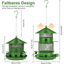 27Cm Hanging Bird Feeder, Outdoor Waterproof Hummingbird Lantern Feeder, 2.5L Weatherproof Large Capacity Seed