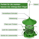 27Cm Hanging Bird Feeder, Outdoor Waterproof Hummingbird Lantern Feeder, 2.5L Weatherproof Large Capacity Seed