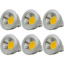 6 Units, Mr16/Gu5.3 Cob LED Bulb, 3W / 210Lm, Dc 12V, Warm White 2700K, Equivalent To 20W Halogen Bulb, Ø50X52, 90°