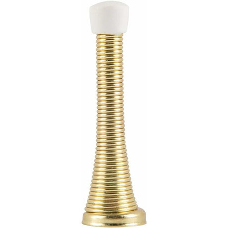 12 Pack Spring Door Stops - Polished Brass