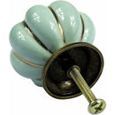 10 pcs Vintage European Style Ceramic Pumpkin Cabinet Knobs Dresser Cupboard Drawer Pull Handles Knobs, Light Blue