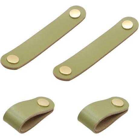 4 pcs Leather Handle Furniture Knobs Leather Handles Window Leather Door Knobs Wardrobe Door Knobs For Cabinets