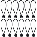 12 pcs Black Tarpaulin Bungees Balls Tarp Bungee Cord For Banner, Tarpaulins, Pavilions, Tents, Tent Bungee Hooks,