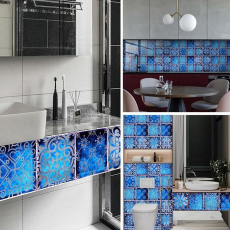 10 pcs Wall Tile Stickers Self Adhesive Tile Sticker Wallpaper For Kitchen Living ROom Bathroom Home Decor 20X20Cm