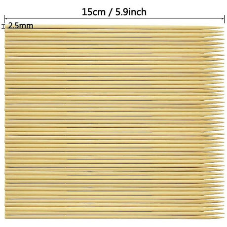 400 Wooden Bamboo Skewers Sticks For Bbq Fruit Chocolate Fondue Fountain 15Cm