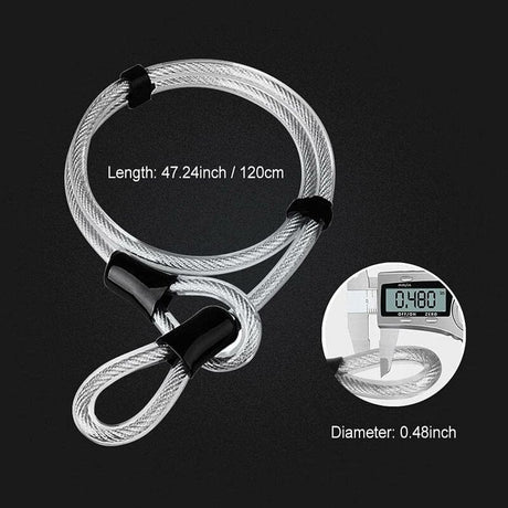 Bicycle U-Lock + Steel Cable Lock With Bracket 2 In 1 Flexible U-Lock Steel Cable