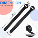 60 Pack Black Reusable Cable Ties Adjustable Hook And Loop Cable Management For Pc Cable Organizer Tv Office