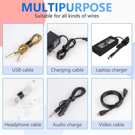 60 Pack Black Reusable Cable Ties Adjustable Hook And Loop Cable Management For Pc Cable Organizer Tv Office