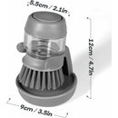 Soap Dispensing Dish Brush, Kitchen Hand Brush For Cleaning Dishes, Pots, Pans And Sinks -- Gray V014Dcbgre One Size