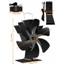 Wood Stove Fan 6 Blades Heat Powered Fireplace Fan Quiet Fan With Overheat Protection For Wood Burning Stove Gas