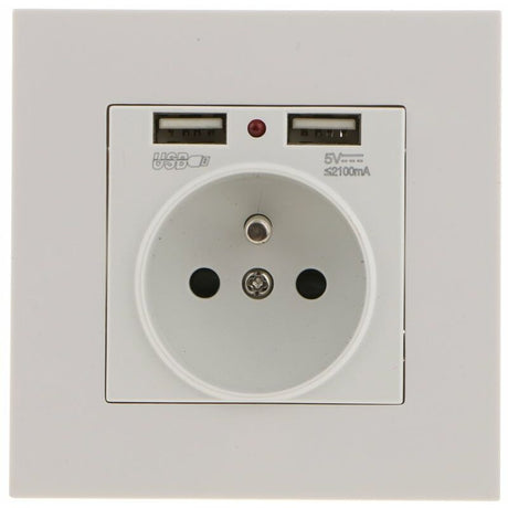Sharplace Wall Socket, Wall Socket, Dual Usb 5V/2100Ma, 2 Port Usb Socket Convenient And Easy To Manage