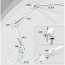 LED Desk Lamp - Powerful LED Desk Lamp With Clip - Eye Protection LED Desk Lamp - 3 Lighting Modes X 10 Brightness