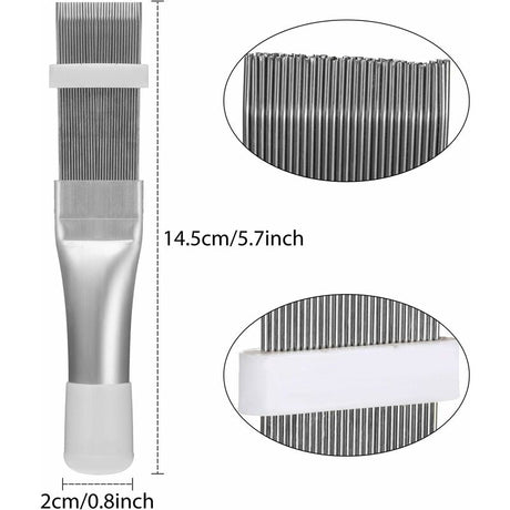 3 pcs Air Conditioner Condenser Cleaning Brush, Stainless Steel Air Conditioner Fin Cleaner, Refrigerator Coil Cleaning