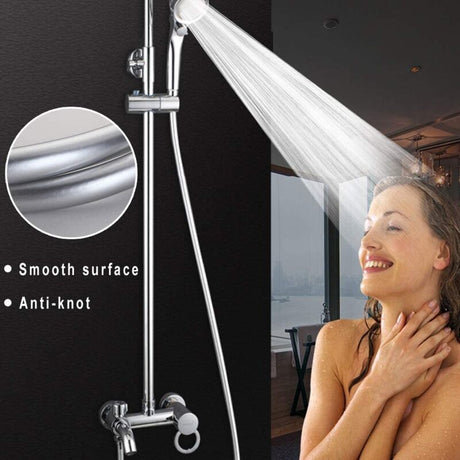 2M Extra Long Smooth Chrome Shower Hose (G1/2)