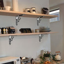 2 pcs Wall Shelf Brackets, 90 Degree Triangle Shelf Brackets, Metal Angle Bracket For Bookshelf, Kitchen - Black