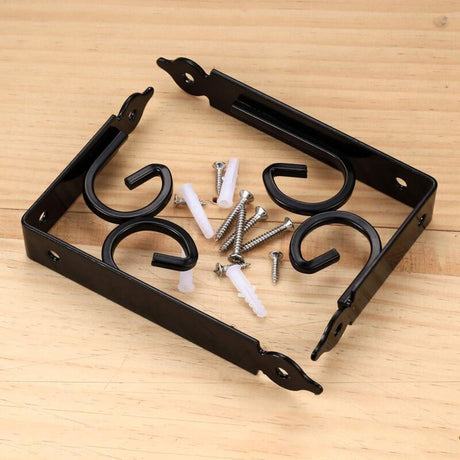 2 pcs Wall Shelf Brackets, 90 Degree Triangle Shelf Brackets, Metal Angle Bracket For Bookshelf, Kitchen - Black
