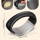 Stainless Steel ROcking Garlic Press - Cooking Appliance - Black & Gray 2Pc
