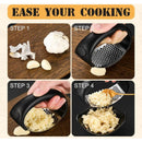 Stainless Steel ROcking Garlic Press - Cooking Appliance - Black & Gray 2Pc