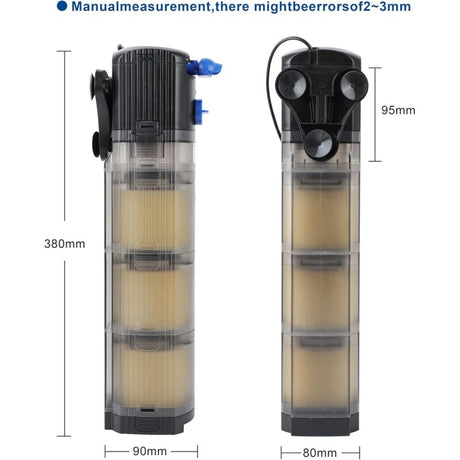 Aquarium Internal Filter Adjustable 3 In 1 Aquarium Pump For 100-300L Freshwater Or Saltwater Aquarium 1500L/H 25W