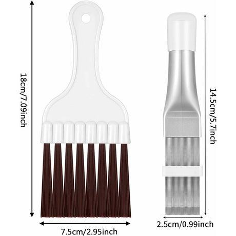 2 pcs Air Conditioner Condenser Fin Comb, Fin Cleaning Brush Air Conditioner Fin Cleaner Refrigerator Coil Cleaning