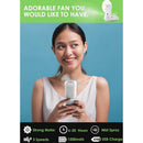 Portable Misting Fan, 3 In 1 Handheld Fan, 3 Adjustable Speeds, Foldable Personal Fan For Girls Women Traveling (White)