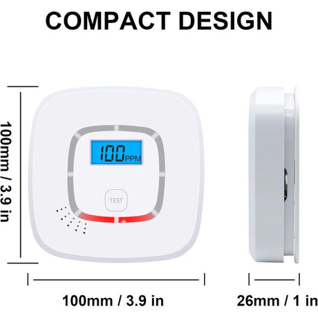 Battery Operated Carbon Monoxide (Co) Detector, En 52091 Certified, Carbon Monoxide Detector With Digital Display