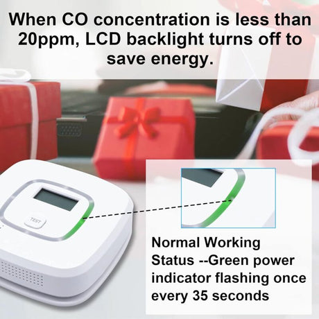 Battery Operated Carbon Monoxide (Co) Detector, En 52091 Certified, Carbon Monoxide Detector With Digital Display