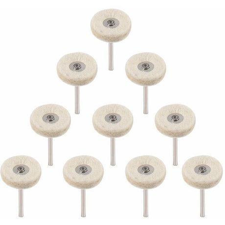 10 pcs Polishing Wheel 25Mm Wool Felt Buffing Wheels Drill Grinder Wheels Brushes ROtary Tool With Handle