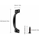 Black Furniture Handle, 10 Pieces Kitchen Cabinet Handles, Arc Drawer Handles, Effortless Push And Pull, With 40