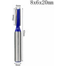 8 pcs 8Mm Shank Double Flute Straight ROuter Bit Set For Woodworking Tools 5Mm, 6Mm, 8Mm, 10Mm, 12Mm, 14Mm, 18Mm, 20Mm