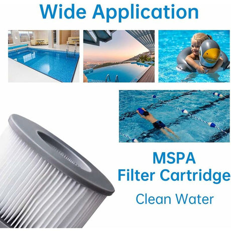 2 Pack Replacement Filters For Mspa Fd2089 - Cartridge Pump For Swimming Pools, Hot Tubs And Spas