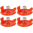 4 pcs Spool Caps + 4 pcs Springs Replacement Parts Accessories Compatible With Black+Decker Rc-100-P String Trimmers