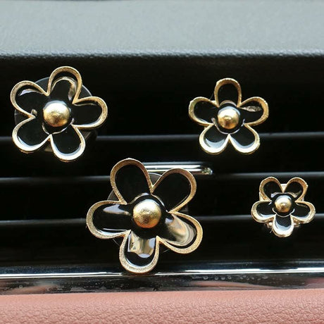 DAisy Flower Vent Clips,4 pcs Air Conditioning Outlet Clip Diffuser Vent Clip Car Air Freshener Flower Clip For Car Vent