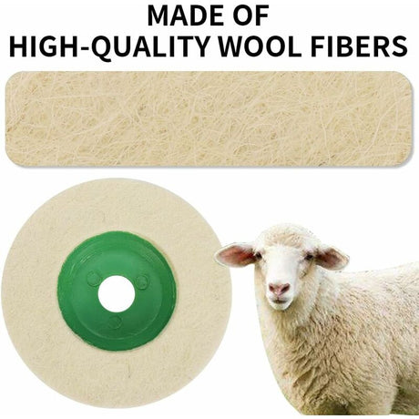 4 Inch Wool Angle Grinder Discs Thicken Wear-Resistant Polishing Pads For Metal Marble Glass Mirror Polishing Effect 10