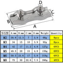 M2 Duplex Cable Clips 304 Stainless Steel Duplex Cable Clips For Wire ROpe Clotheslines Sun Sails Hanging Patio Fixed 8