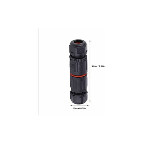 Whpps 10 pcs Ip68 Waterproof Straight Connector Junction Box Electrical Wire Cable 3 Pin Outdoor Connector Plug Socket