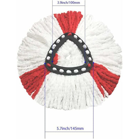 2 Pack Mop Heads Compatible With Vileda 2 In 1 Turbo Mop Replacement Head, Microfiber, Red, White.