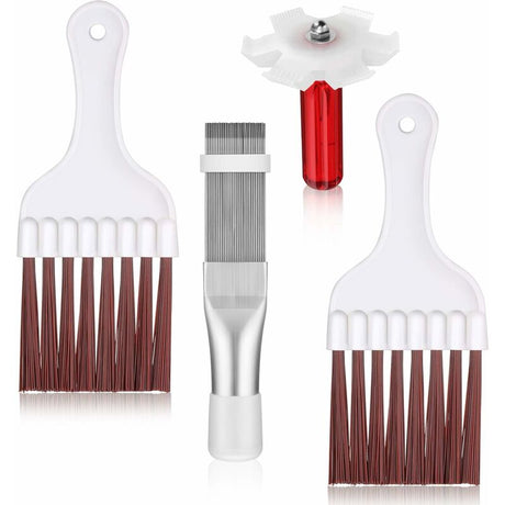 4 Pieces Air Conditioner Condenser Comb Air Conditioner Comb Ac Fin Comb Refrigerator Stainless Steel Comb, 3 Styles